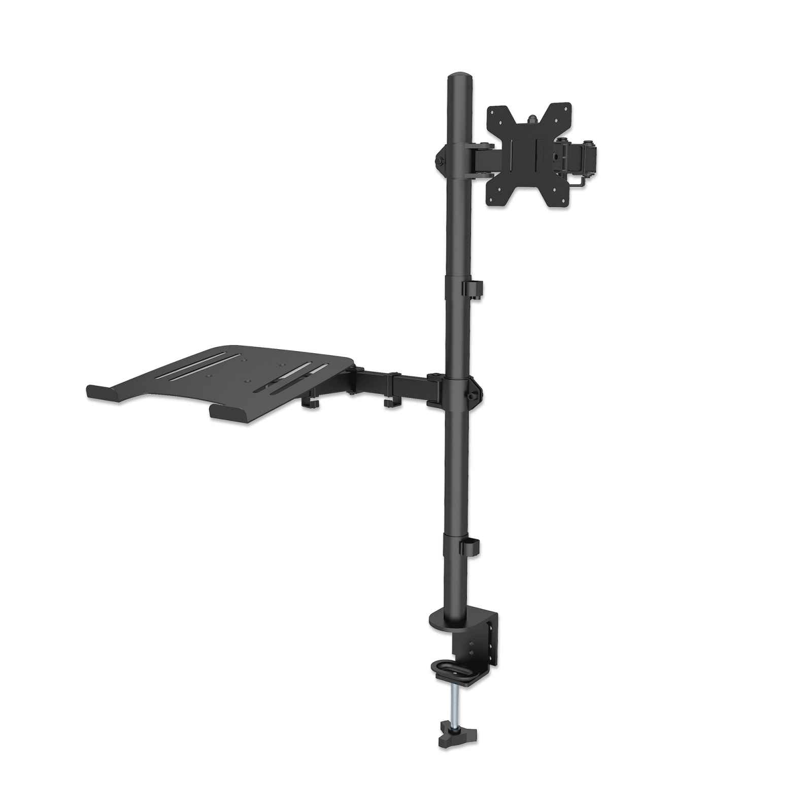 Soporte de escritorio para monitor de doble brazo ajustable en altura de  VIVO, inclinación, giro, soporte