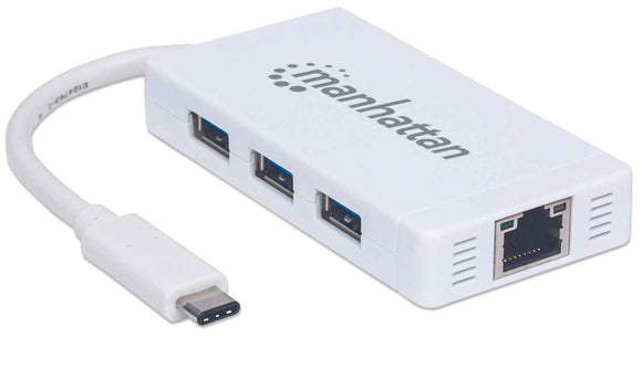 Hub USB 3.0 Tipo-C de 3 puertos con Adaptador de Red Gigabit Image 1