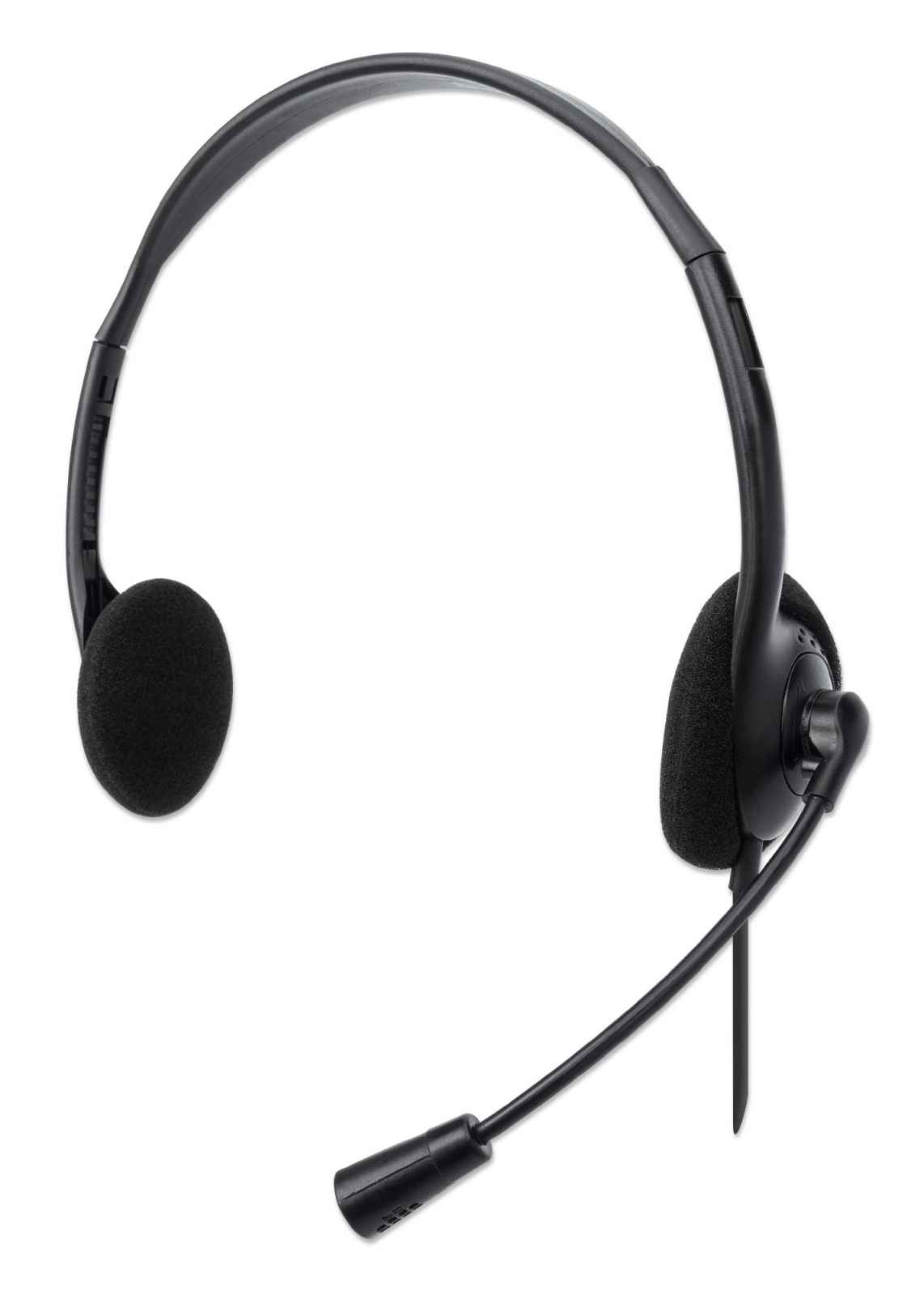MANHATTAN Auriculares USB con micrófono y cable largo de 5 pies – Doble  cara acolchada en la oreja, diadema ajustable – para escritorio, laptop