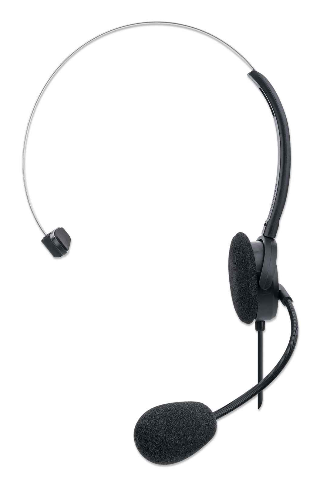 MANHATTAN Auriculares USB con micrófono y cable largo de 5 pies – Doble  cara acolchada en la oreja, diadema ajustable – para escritorio, laptop