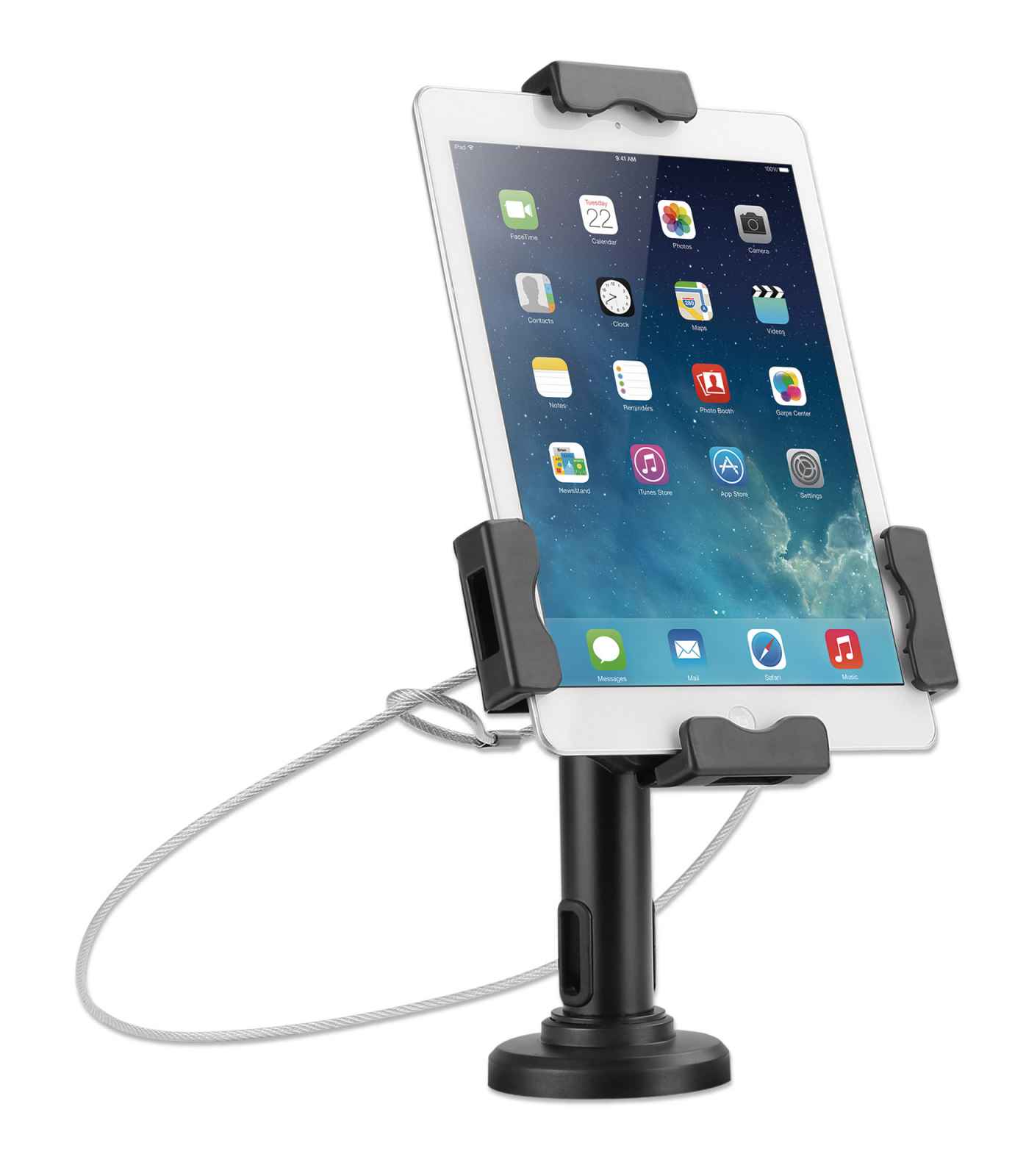 Manhattan Soporte para Tablet o iPad 2 en 1, soporte de escritorio con  cerradura y soporte de montaje en pared (462112)