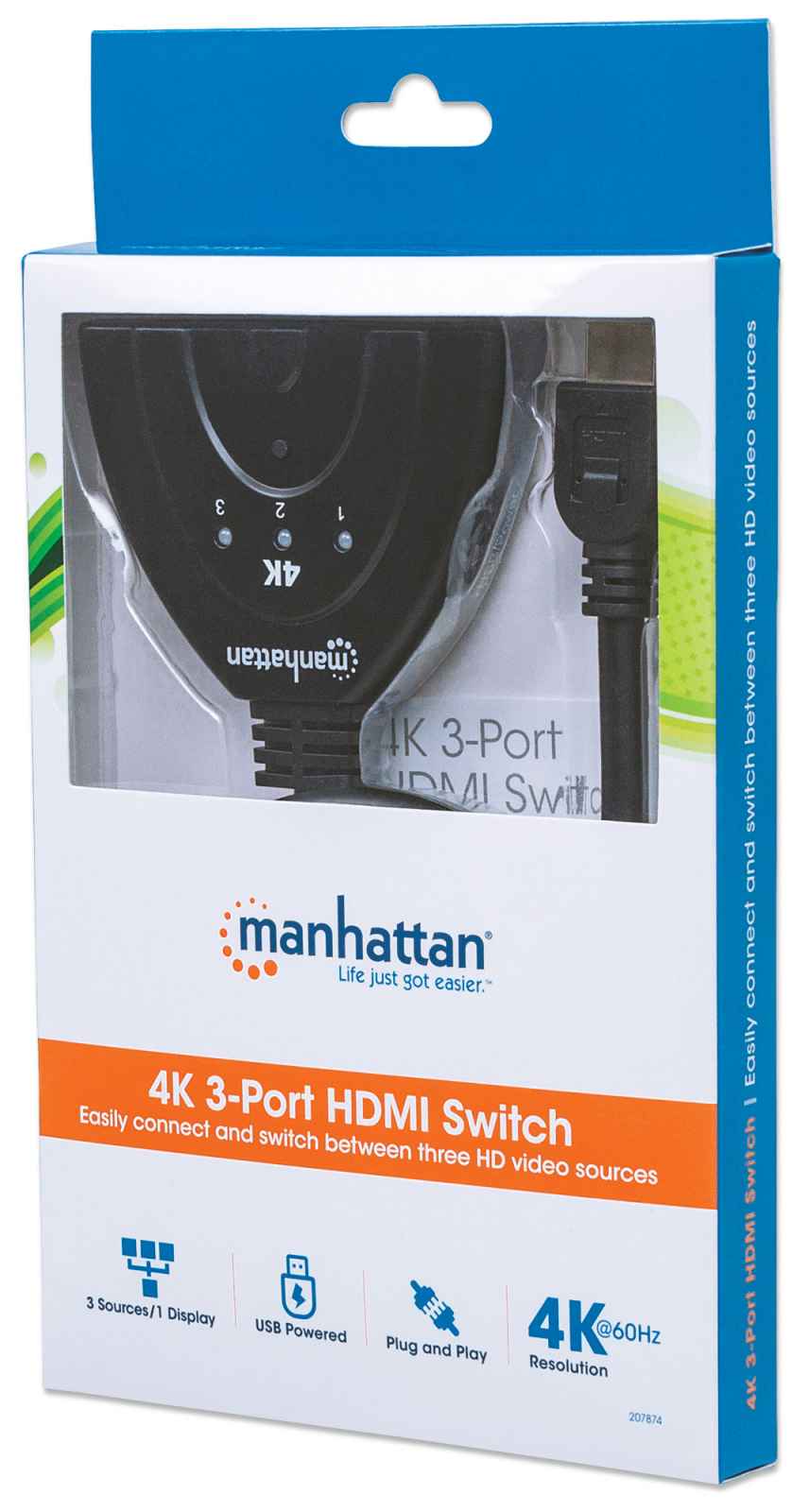 Manhattan 4K Conmutador HDMI de 3 puertos Portal Creativo
