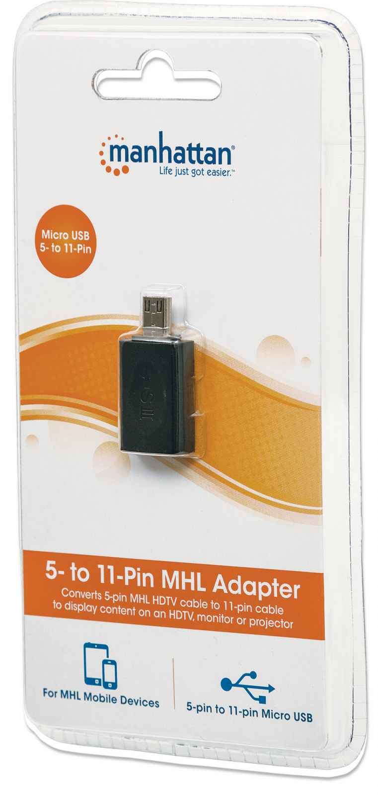 Olinka Papelerias. CABLE MHL MICRO USB A HDMI MANHATTAN 151498