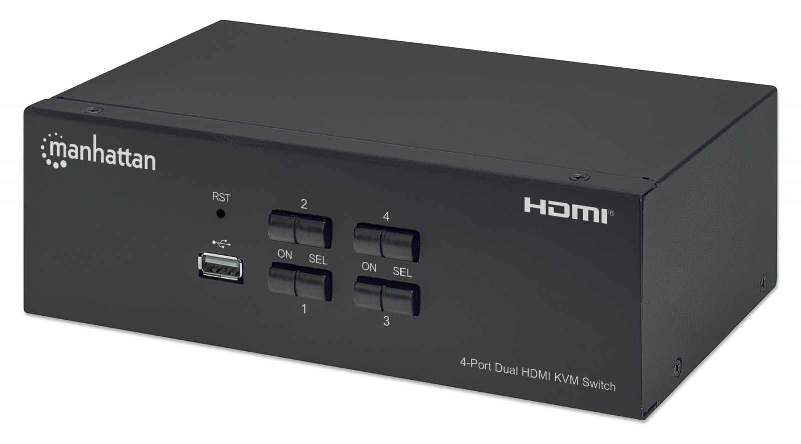 Manhattan Switch KVM HDMI de 4 puertos para dos monitores (153539)