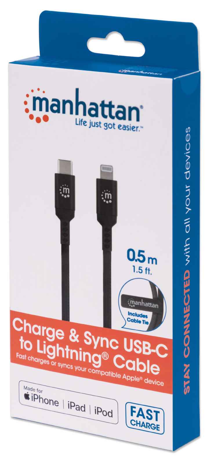 Manhattan Cable USB-C a Lightning® para carga y sincronización (394192)