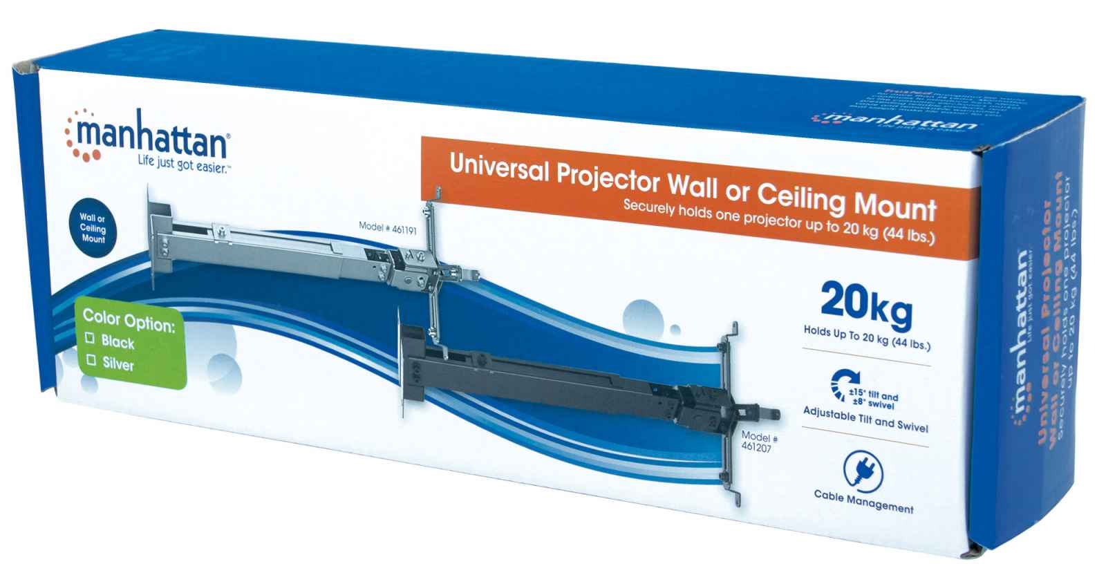 Soporte para mini proyector, soporte de techo universal para proyector  giratorio de 360°, longitud de montaje en pared, 7 pulgadas/7.1 in,  compatible